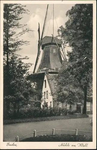 Ansichtskarte Emden Partie an der Windmühle 1924