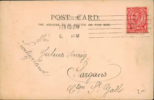 Postcard London Trafalgar Square, Grand Hotel 1912