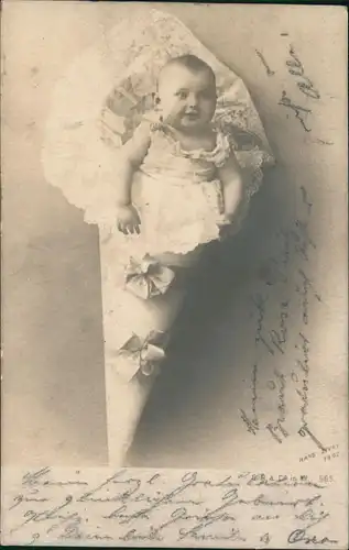 Ansichtskarte  Fotokunst kleines Kind in Zuckertüte 1903