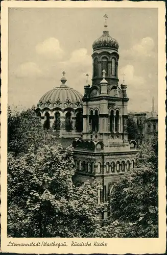 Postcard Lodz / Lodsch Łódź russische Kirche 1942