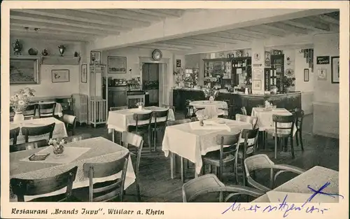 Ansichtskarte Wittlaer-Düsseldorf Restaurant ,,BRANDS JUPP" - Gastraum 1967