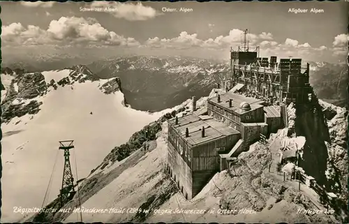 Ansichtskarte Grainau Münchner Haus (Zugspitze) Alpenpanorama 1969