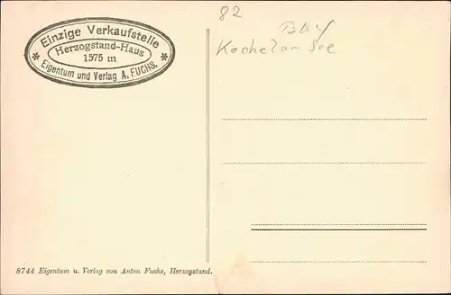Ansichtskarte Urfeld-Kochel am See Herzogstandhaus 1930