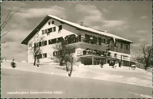 Ansichtskarte Sonthofen Jugendberghaus Niedersonthofen im Winter 1970