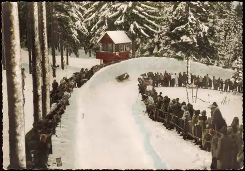 Ansichtskarte Hahnenklee-Bockswiese-Goslar Bobbahn - Wettkampf 1964