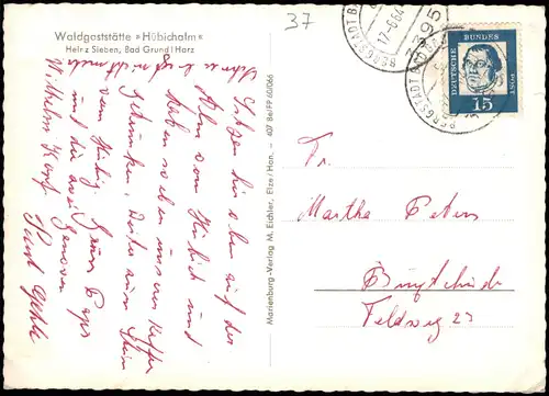 Bad Grund (Harz) Waldgaststätte Hübichalm Heinz Sieben im Winter 1966