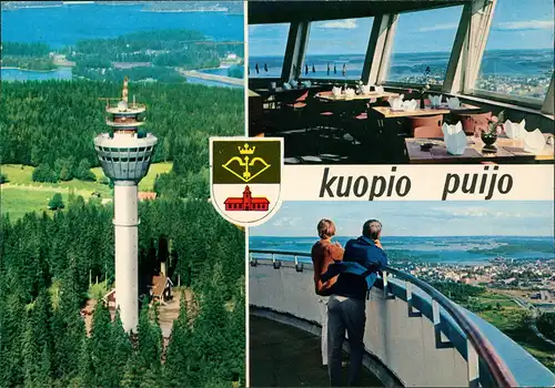 Postcard Kuopio 3 Bild Kuopio Puijo Fernsehturm 1975