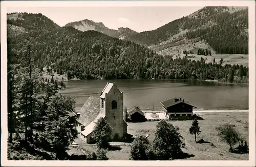 Ansichtskarte Spitzingsee-Schliersee St. Bernhard-Kirche am Spitzingsee 1961