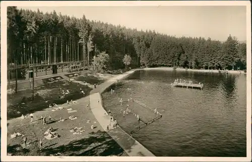 Ansichtskarte Isny Waldbad - Fotokarte 1953