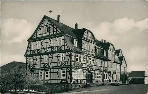 Ansichtskarte Herbstein Partie am Rathaus, Gaststätte 1972