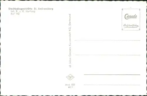 Ansichtskarte Sankt Andreasberg-Braunlage 3 Bild Stadtbahngaststätte 1961