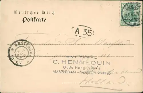 Ansichtskarte Oker-Goslar Neuer Weg Okertal 1902  gel. Ankunftsstempel Amsterdam