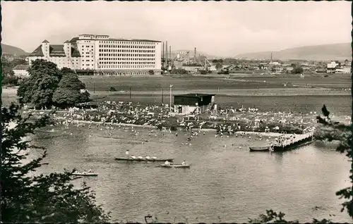 Ansichtskarte Hameln Badeanstalt und Mühle - AEG Fabrik 1955