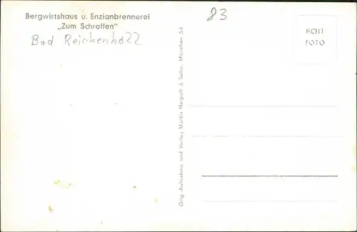 Ansichtskarte Bad Reichenhall Bergwirtshaus u. Enzianbrennerei - Gastraum 1961