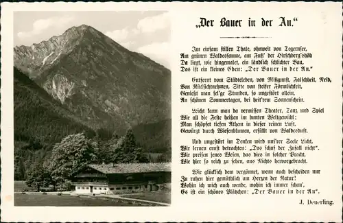 Ansichtskarte Bad Wiessee Bergasthaus in der Au - Liedkarte 1962