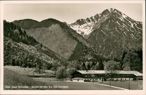 Ansichtskarte Bad Wiessee Gasthaus Bauer in der Au mit Kampen 1959