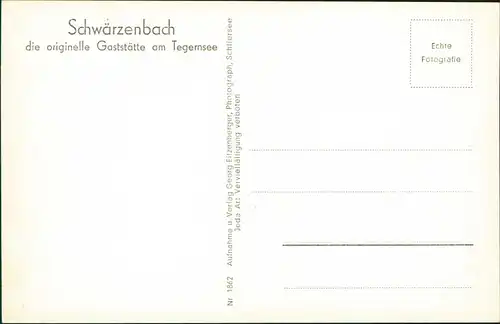 Ansichtskarte Gmund am Tegernsee Schwärzenbach - Gaststube 1956