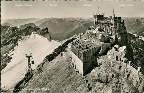 Ansichtskarte Grainau Zugspitze Münchnerhaus (2964 m) 1962