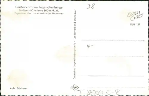 Ansichtskarte Torfhaus (Harz)-Altenau Gustav Bratke-Jugendherberge 1962