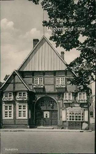 Ansichtskarte Wiedenbrück Fuchshöhle 1955 Leporello   gel. Heuss + Nachgebühr
