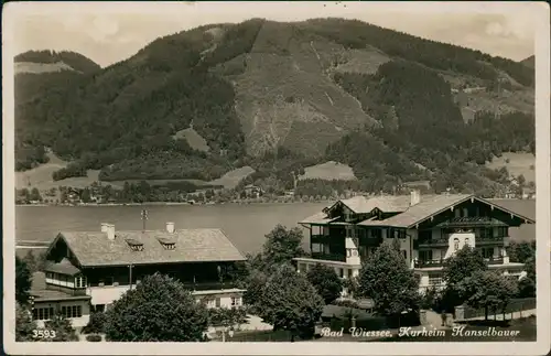 Ansichtskarte Bad Wiessee Stadt mit Kurheim Hanselbauer 1934
