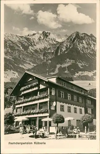 Ansichtskarte Bolsterlang Cafe Pension Max Köberle 1955
