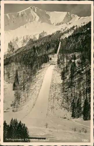Ansichtskarte Oberstdorf (Allgäu) Skiflugschanze im Winter 1950