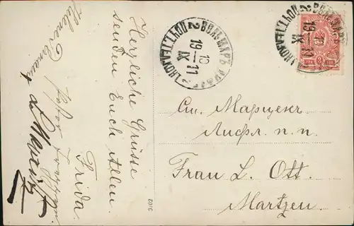 Foto  Atelierfoto Frau und Männer 1910  gel Stempel u. Briefmarke Rußland