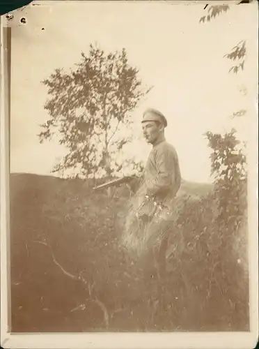 Russicher Soldat Militär Rußland mit Gewher 1911 Privatfoto Foto