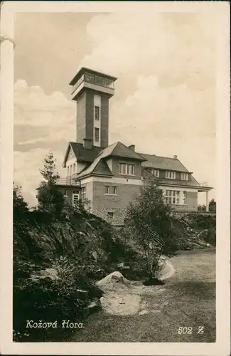 Postcard Kladno Kožová Hora. Aussichtsturm 1928