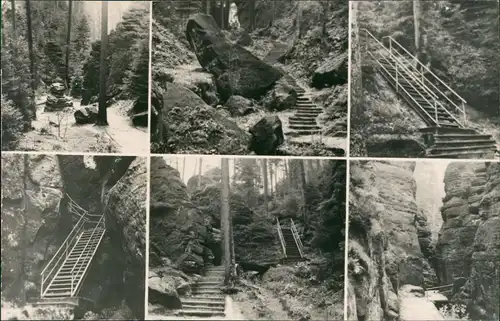 Ansichtskarte Rathen Schwedenlöcher DDR Mehrbildkarte 1974