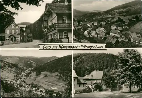 Mellenbach-Glasbach DDR Mehrbildkarte mit Orts-/Stadtteilansichten 1975
