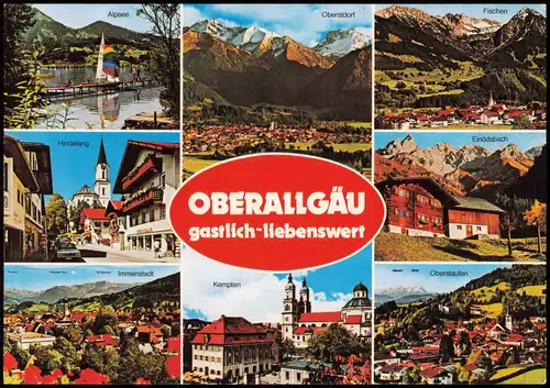 Ansichtskarte .Bayern Mehrbildkarte mit Orten aus dem Oberallgäu 1991