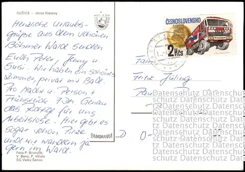 Postcard Susice SUŠICE okres Klatovy, Ortsansichten Mehrbildkarte 1990