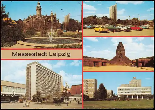 Leipzig Neues Rathaus, Brühlzentrum am Sachsenplatz, Universitätshochhaus, Völkerschlachtdenkmal, Straße des 18. Oktober 1989