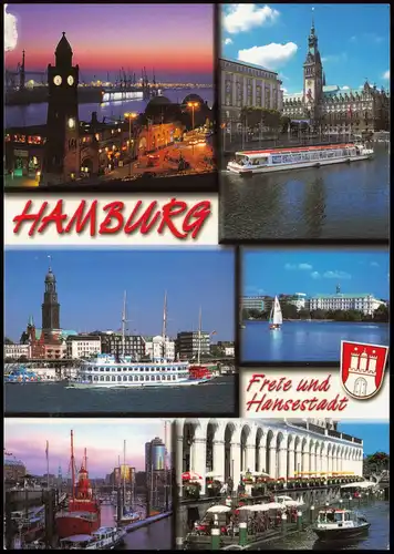Ansichtskarte Hamburg Mehrbildkarte mit Stadtteilansichten 2000