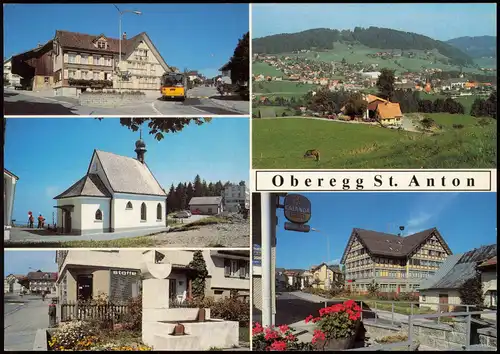 Oberegg AI Dorfansichten, Gemeindehaus Bären Mehrbild-AK Oberegg St. Anton 1980