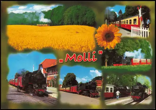 .Mecklenburg-Vorpommern Die Bäderbahn Molli (Mehrbildkarte, Eisenbahn) 2000