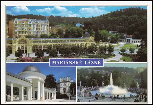 Marienbad Mariánské Lázně Mehrbildkarte Kolonáda, Karolinin pramen Fontána 2000