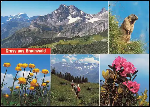 Ansichtskarte Braunwald GL Gruss aus Braunwald (Mehrbildkarte) 2000