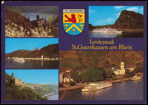 Ansichtskarte St. Goarshausen Mehrbildkarte, Rhein-Ansichten 1970
