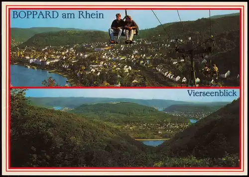 Ansichtskarte Boppard 2-Bild-Karte mit Vierseenblick Umland-Ansicht 1980