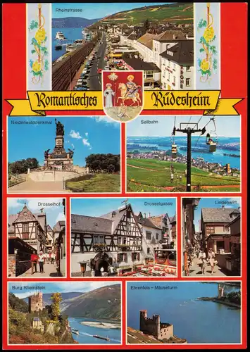 Rüdesheim (Rhein) MB  Rheinstrasse Niederwalddenkmal Rheinstein Seilbahn 1980