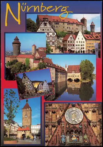Ansichtskarte Nürnberg Mehrbild-AK mit Stadtteilansichten u. Kaiserburg 2000