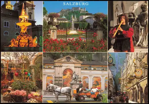 Ansichtskarte Salzburg Mehrbild-AK Stadt-Ansichten Romantisches Salzburg 2000