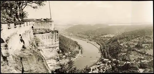 Königstein (Sächsische Schweiz) Panorama-Ansicht Festung mit Elbtal 1974