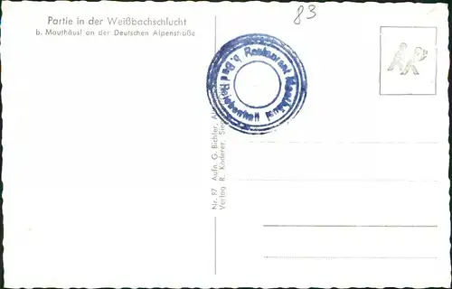 Ansichtskarte Schneizlreuth Partie in der Weißbachschlucht 1963