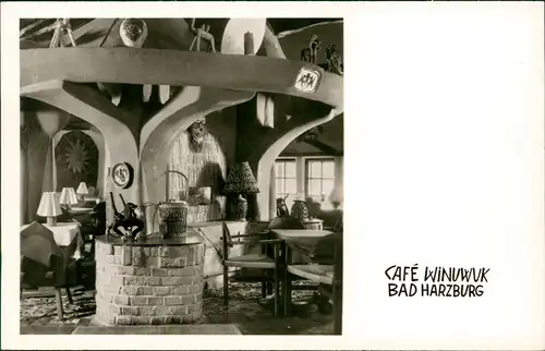 Ansichtskarte Bad Harzburg Kaffeehaus Winuwuk - innen 1962