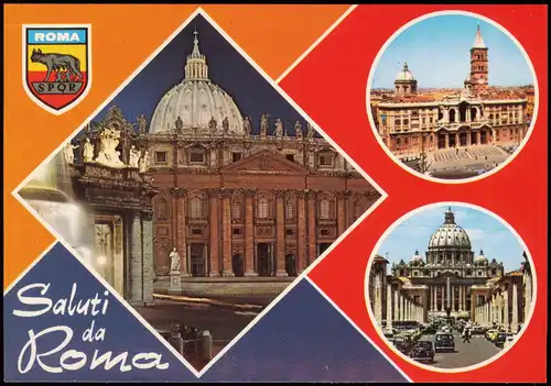 Cartoline Rom Roma Stadtteilansichten Saluti da ROMA (Mehrbildkarte) 1960