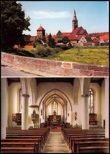 Wolframs-Eschenbach Liebfrauenmünster Südosten und Innenraum 1980